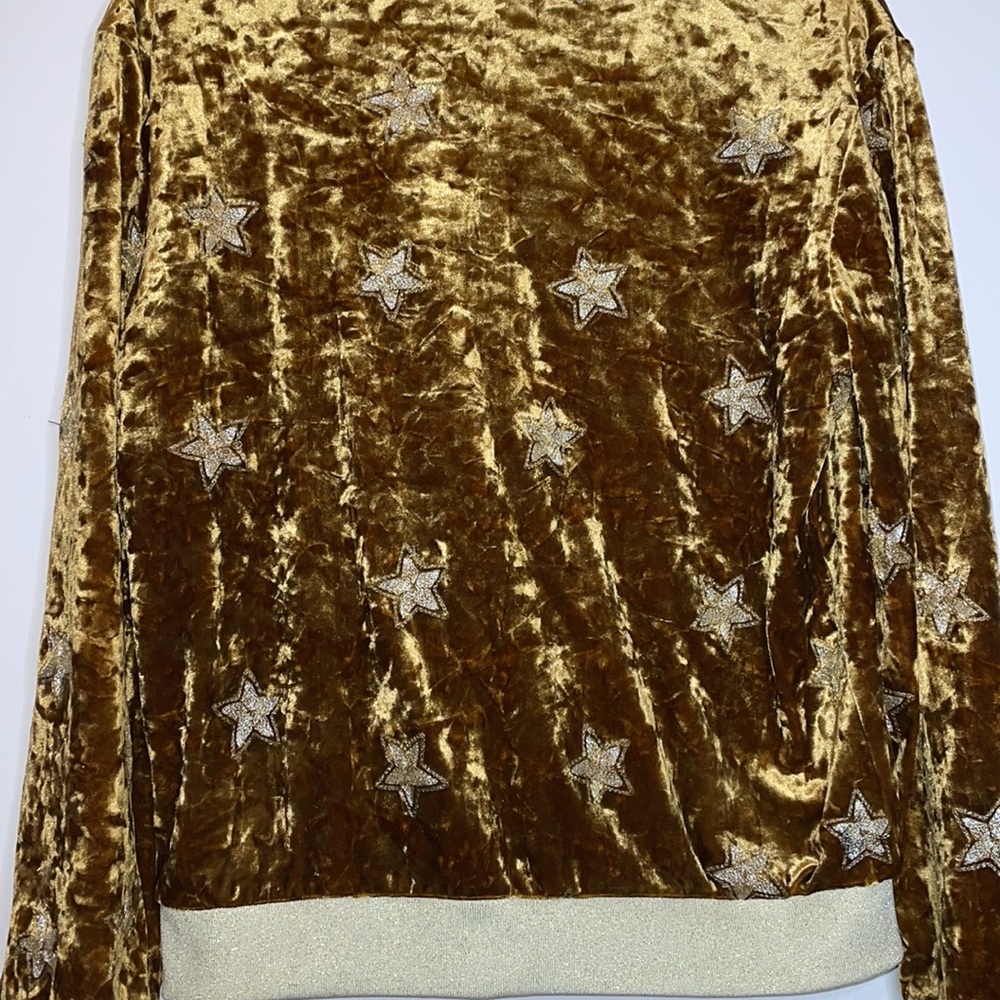 Forever 21 Star and gold zip up sweater size small - Picture 7 of 8
